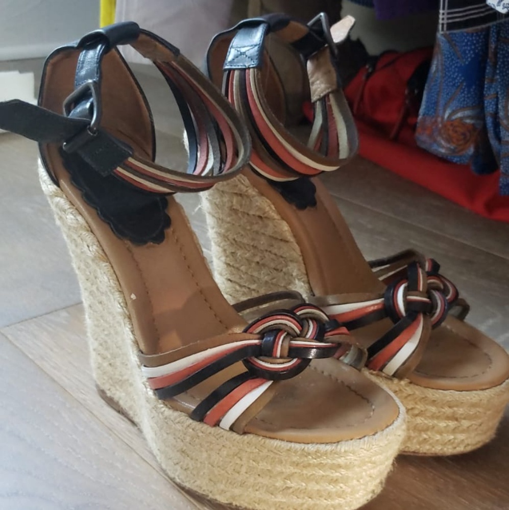 VALENTINO - espadrilles open toe wedges